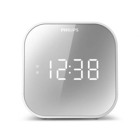 Philips TAR4406/12 Reloj despertador digital con Radio FM y Puerto USB Blanco